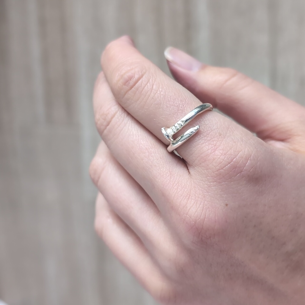 Sterling Silver Nail Ring - image 1